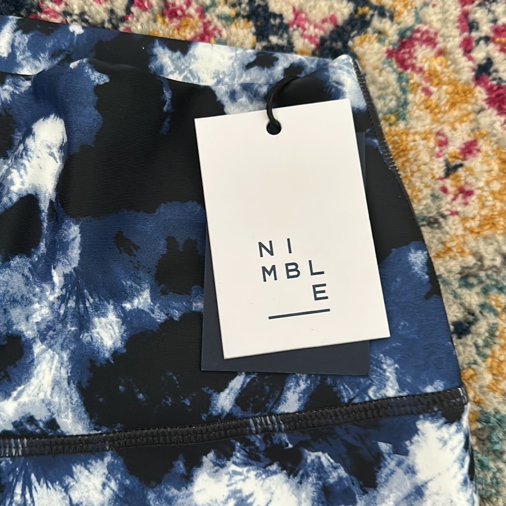 Nimble blue white and black full length high rise leggings - Picture 3 of 5